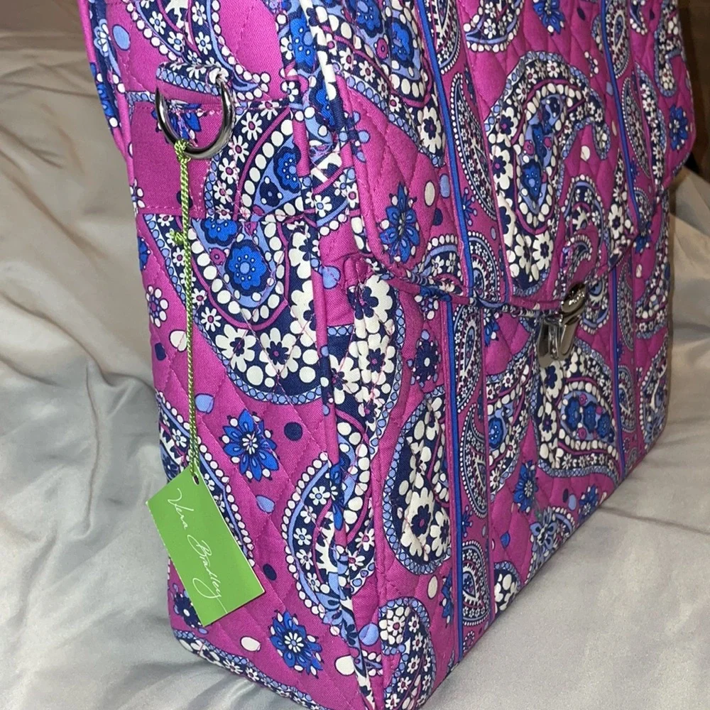 NWT Vera Bradley Brief Case Pink, Blue, and White